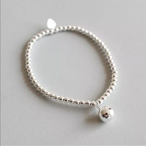 Sterling silver bead ball bracelet